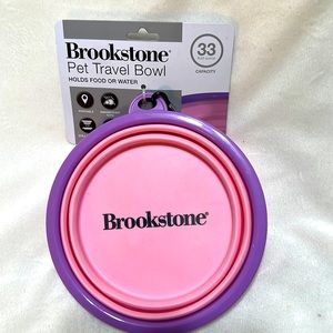 Brookstone Pet  travel bowl pink and purple and gray and charcoal